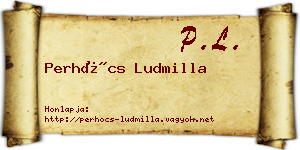 Perhócs Ludmilla névjegykártya